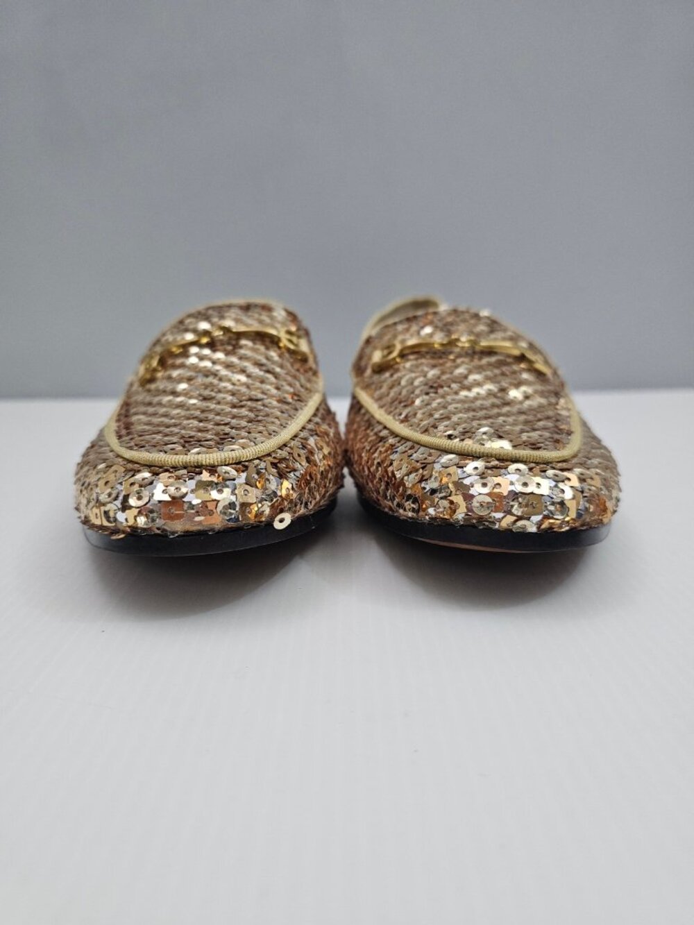 Sam Edelman Loraine Horsebit Loafer Womens 9.5 Gold Multi Sequin Slip On Flats - Picture 6 of 14